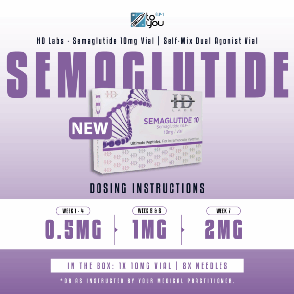 New HD Labs Semaglutide 10mg Vial Self Mix Weight Loss Vial 1